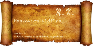 Maskovics Klára névjegykártya